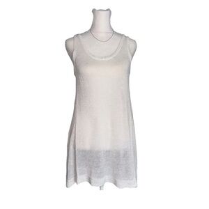 Lauren Ralph Lauren Knit Linen Tunic Tank Size M White